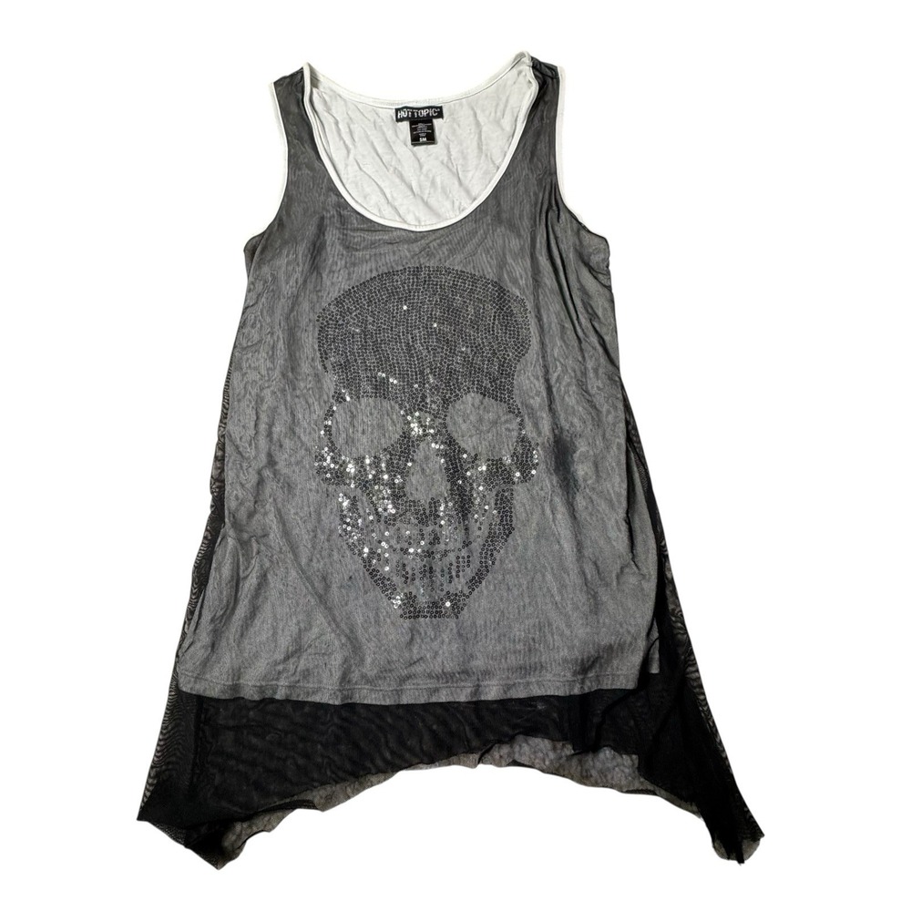 Hot topic Tank Top women's S/M goth Layered Skull Dark Academia Witchy